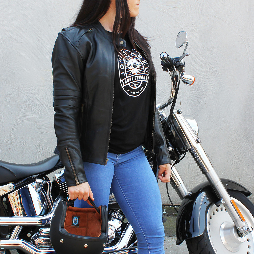 Women's Hawkesbury Leather Jacket | Removable Hood