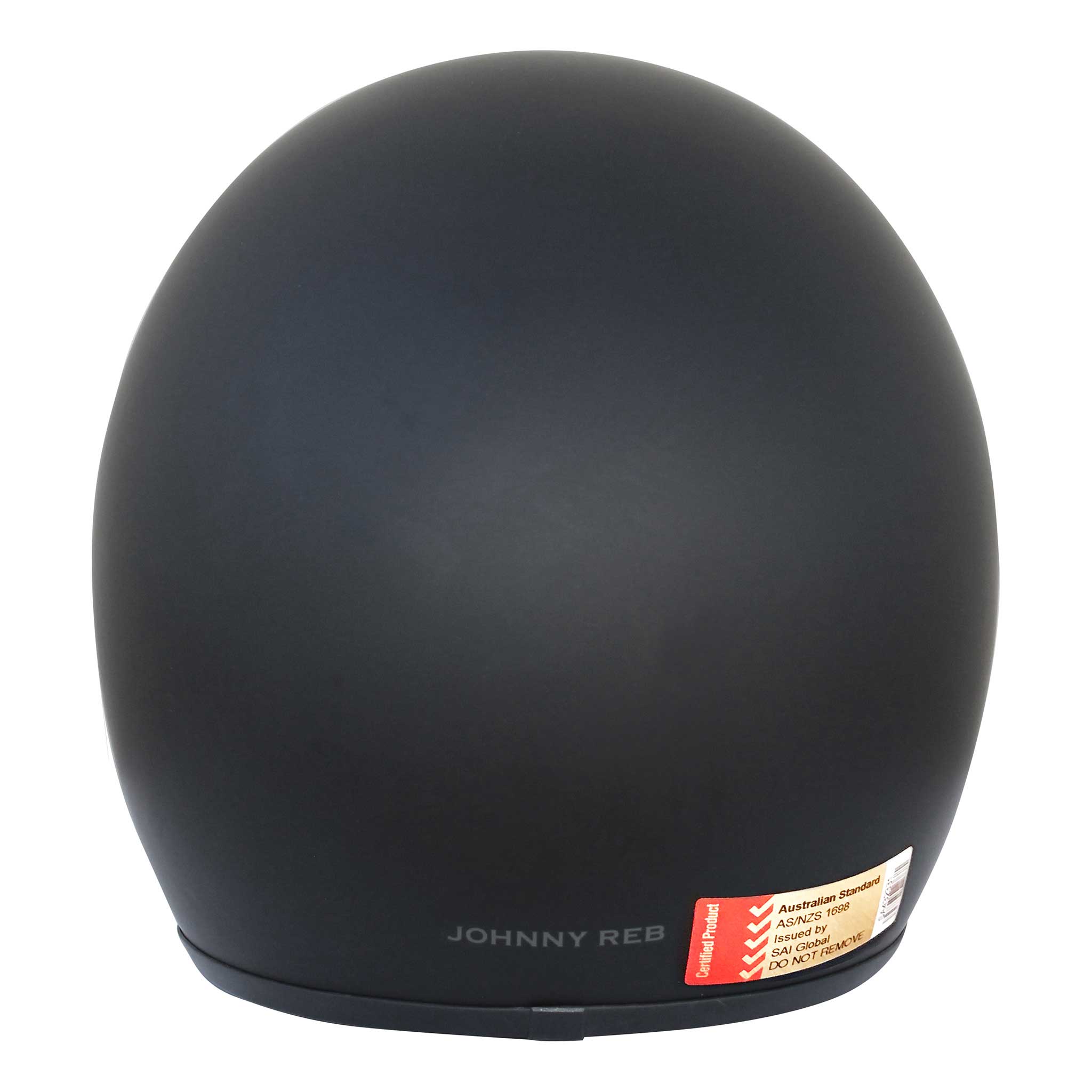 Olga Open Face Helmet - Matte Black/Brown Lining